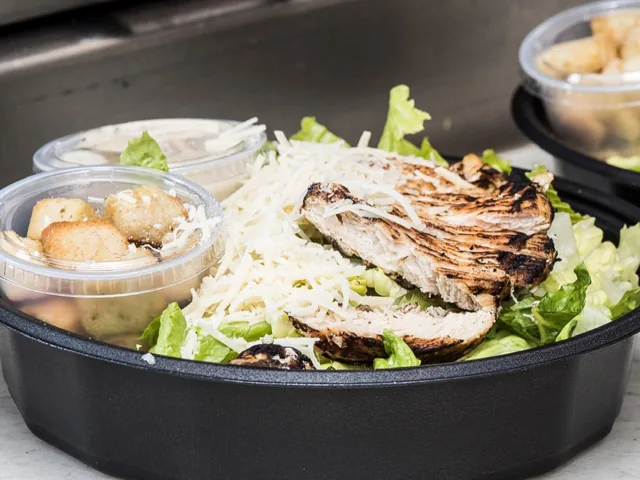 Grilled chicken Caesar salad